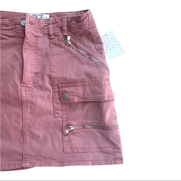 Free People Avenue Cotton Denim Mini Skirt Dusty Lilac Size 27 - Picture 7 of 10